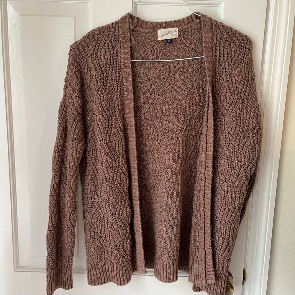 Universal Thread Mauve Knit Open Faced Sweater Cardigan
